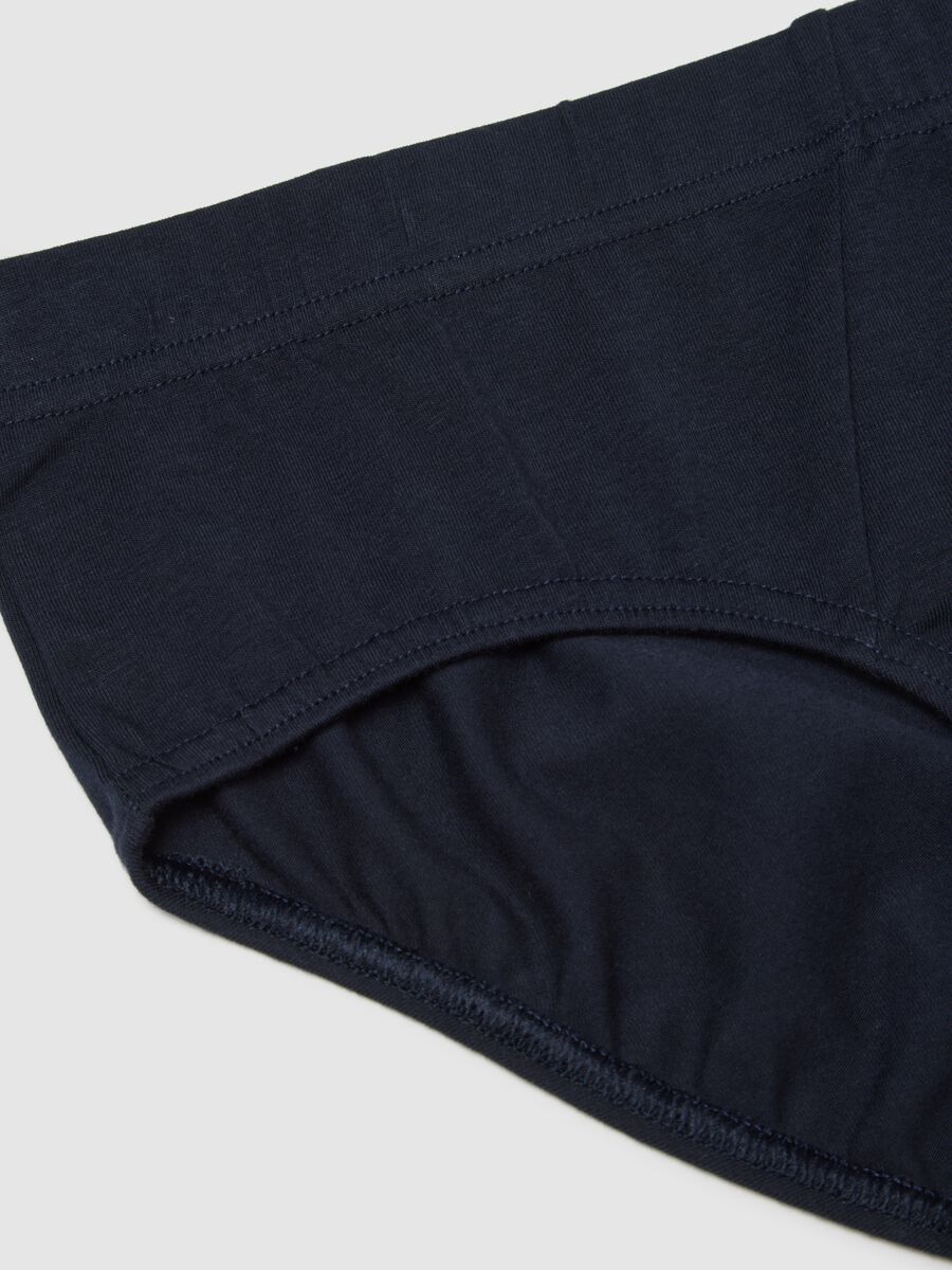 Blue stretch cotton briefs with a snug fit_5