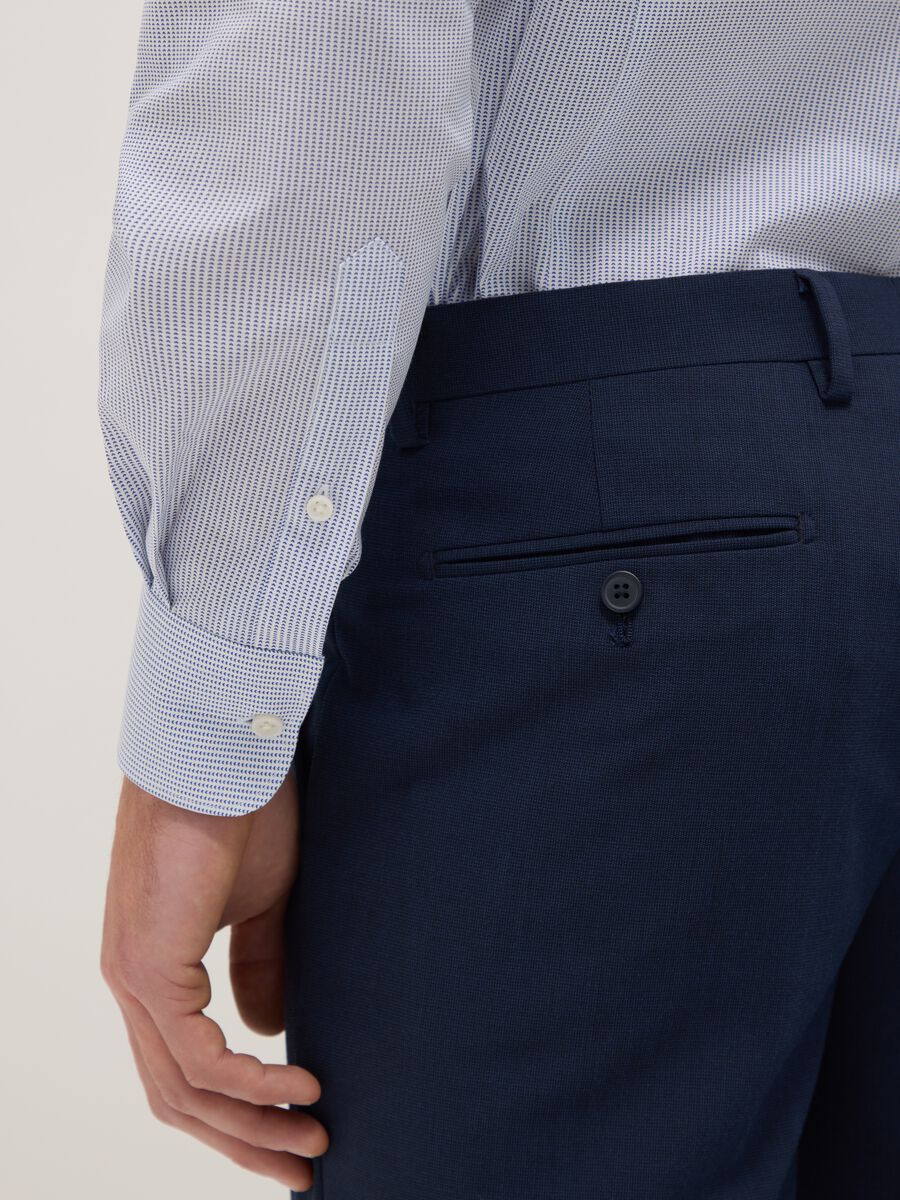 Multicolour check slim fit stretch cotton shirt_3