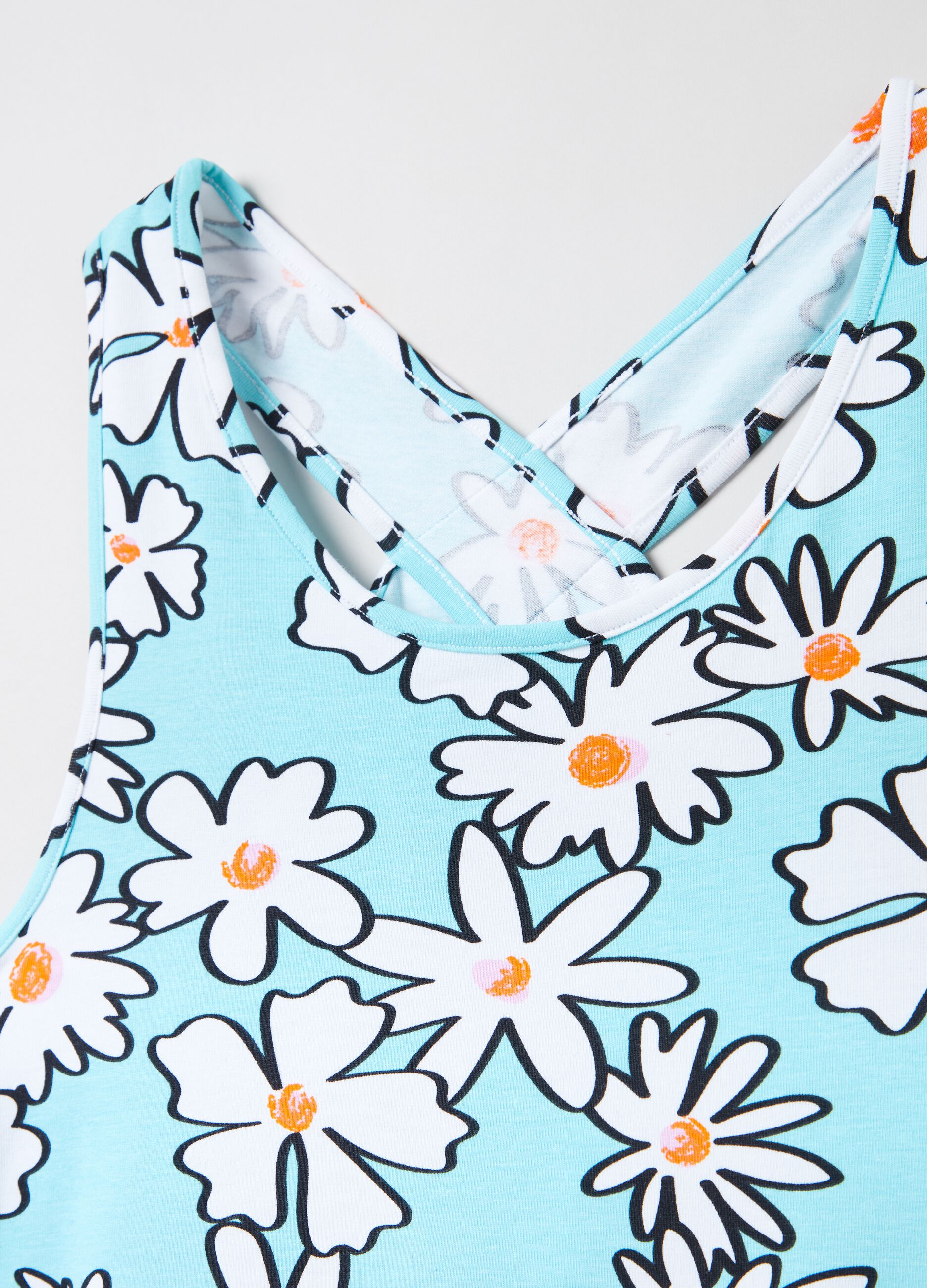 Vestito con stampa all-over e balza_2