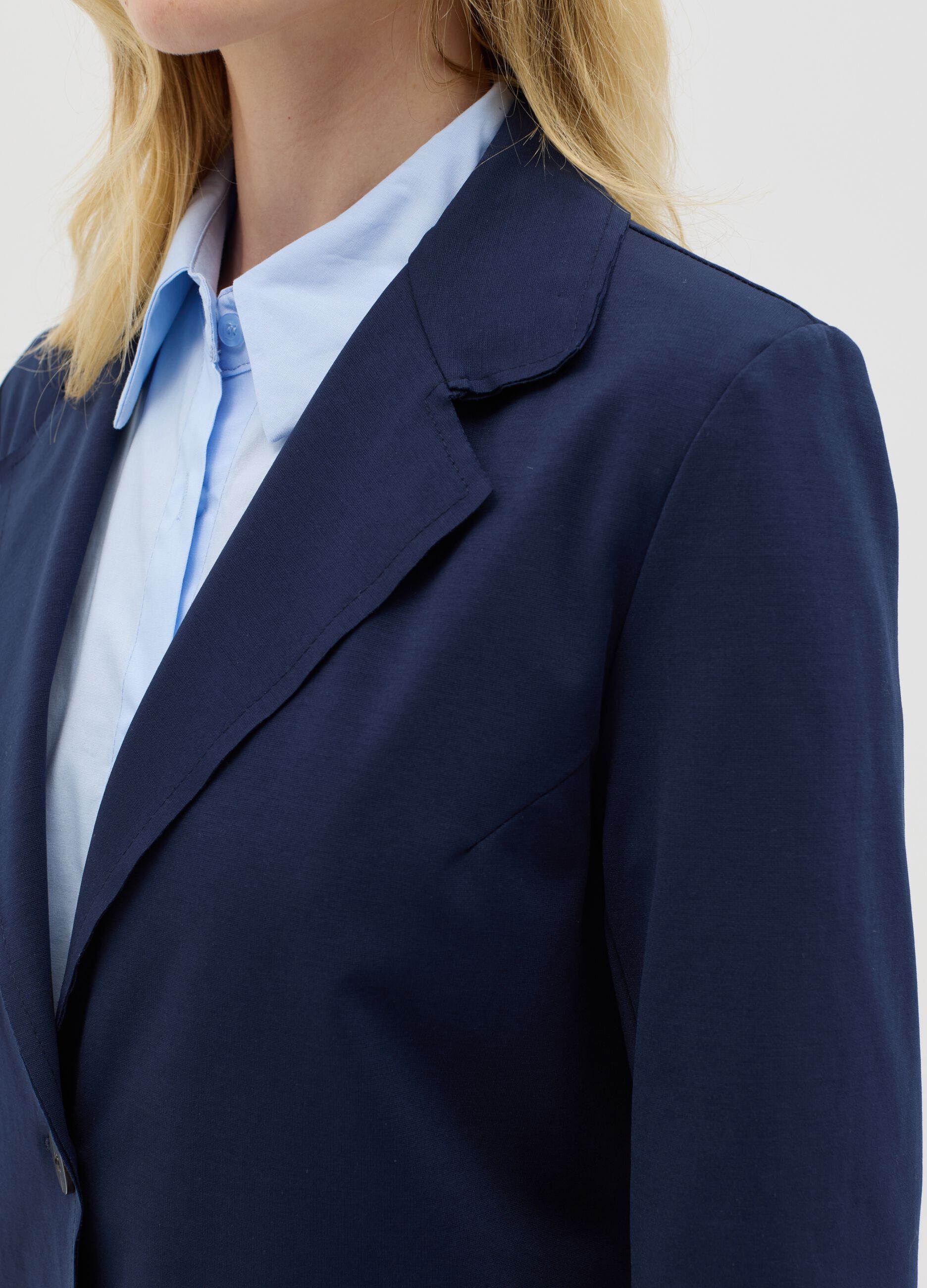 Blazer monopetto elasticizzato blu