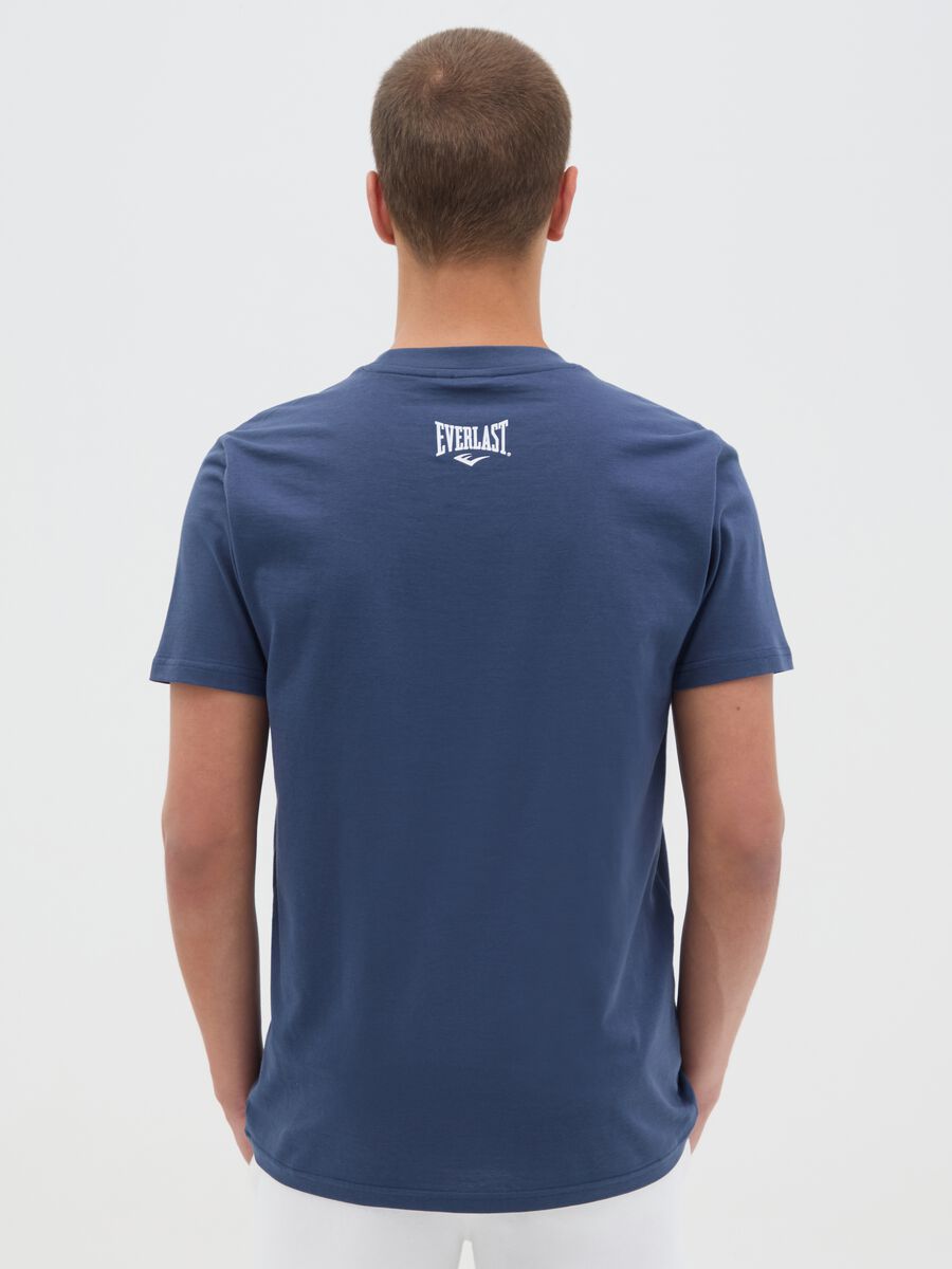 Blue Short Sleeve T-shirt with Everlast Logo Print_3