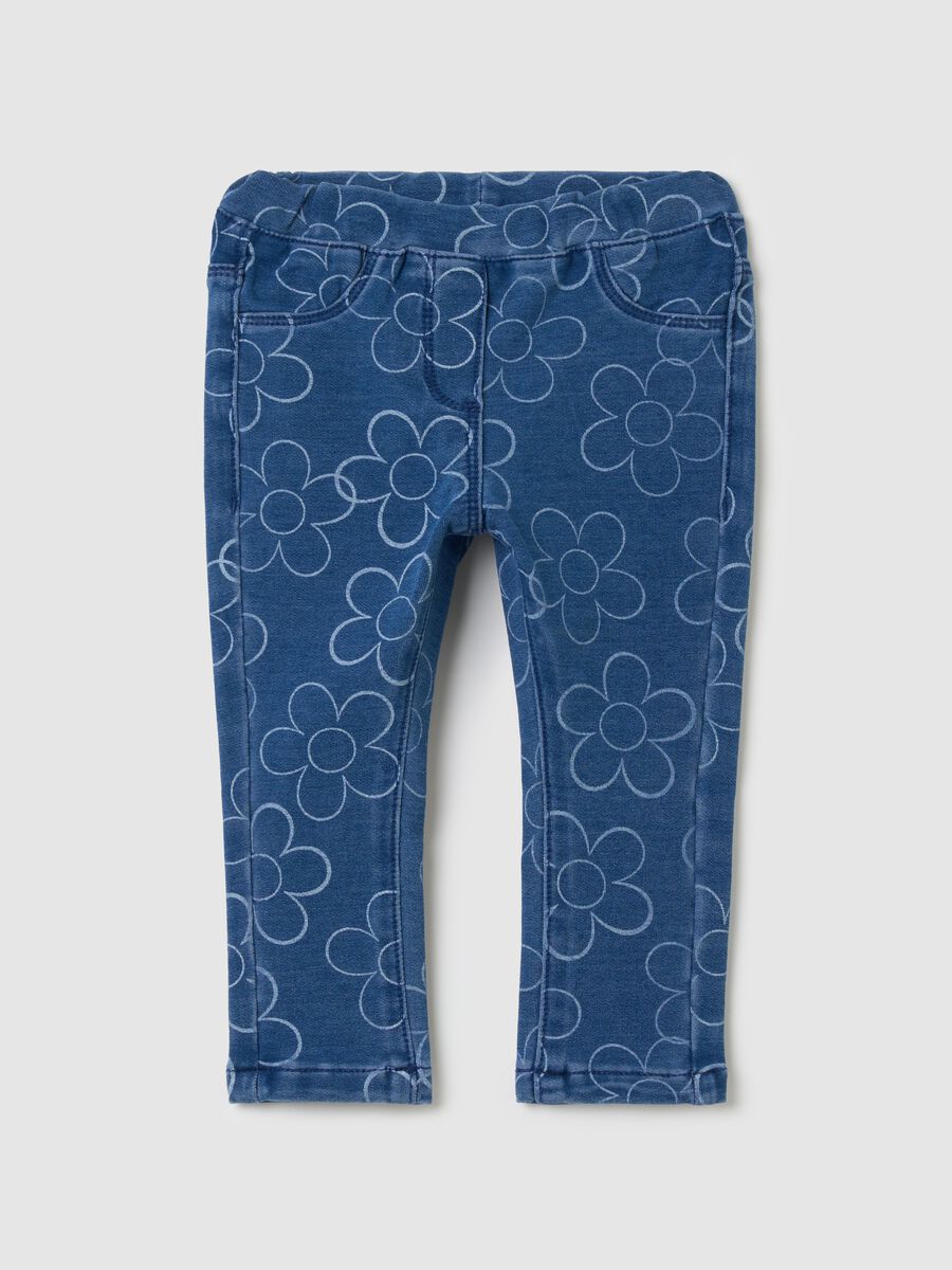 Treggings with flowers print_0