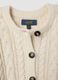 Beige cotton-blend crew-neck cardigan_1