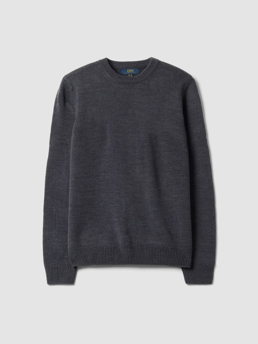 Maglia grigia girocollo in jersey knit regular fit_0