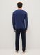 Blue crew-neck pyjama with long sleeves in pure cotton regular fit_2