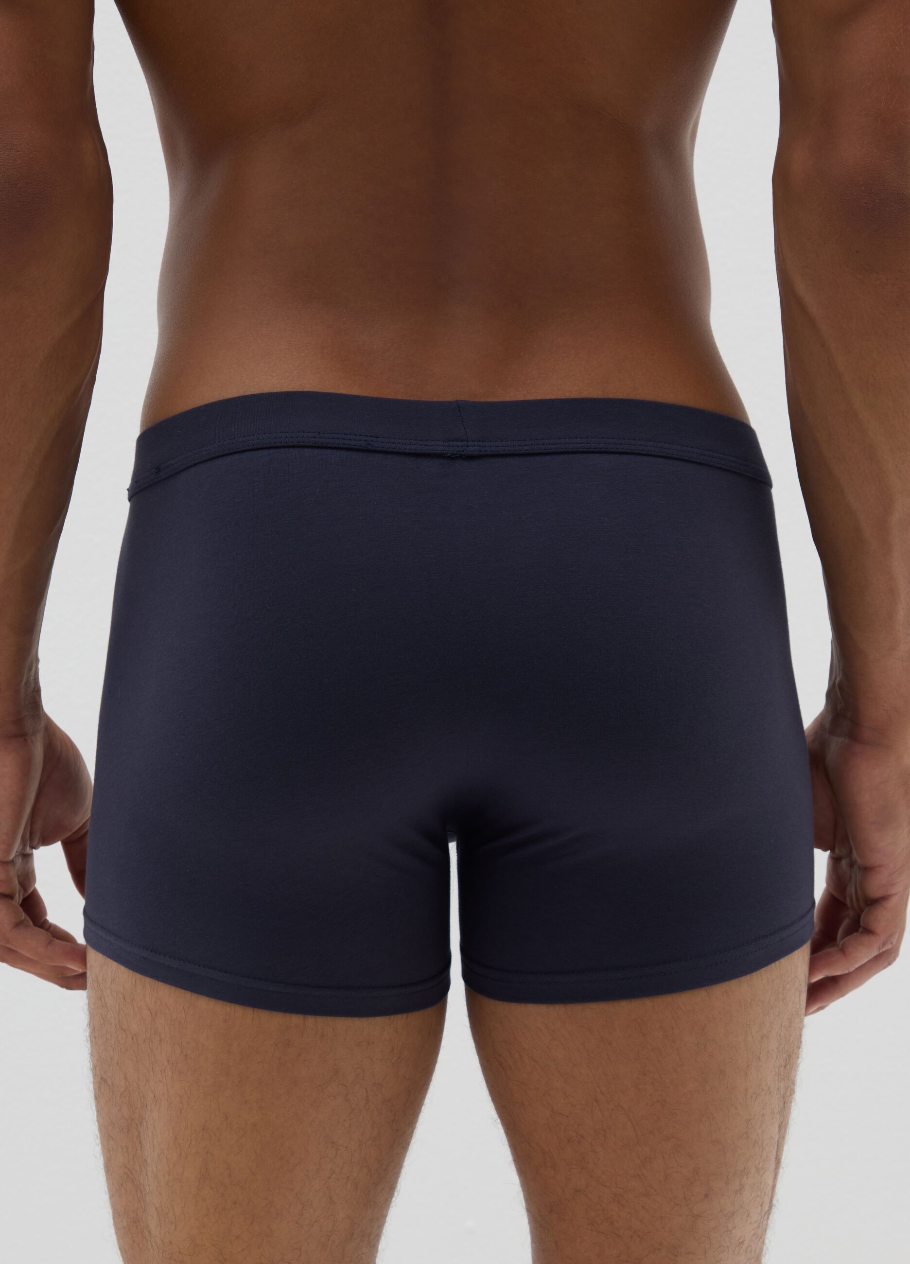 Bipack di boxer in cotone elasticizzato blu