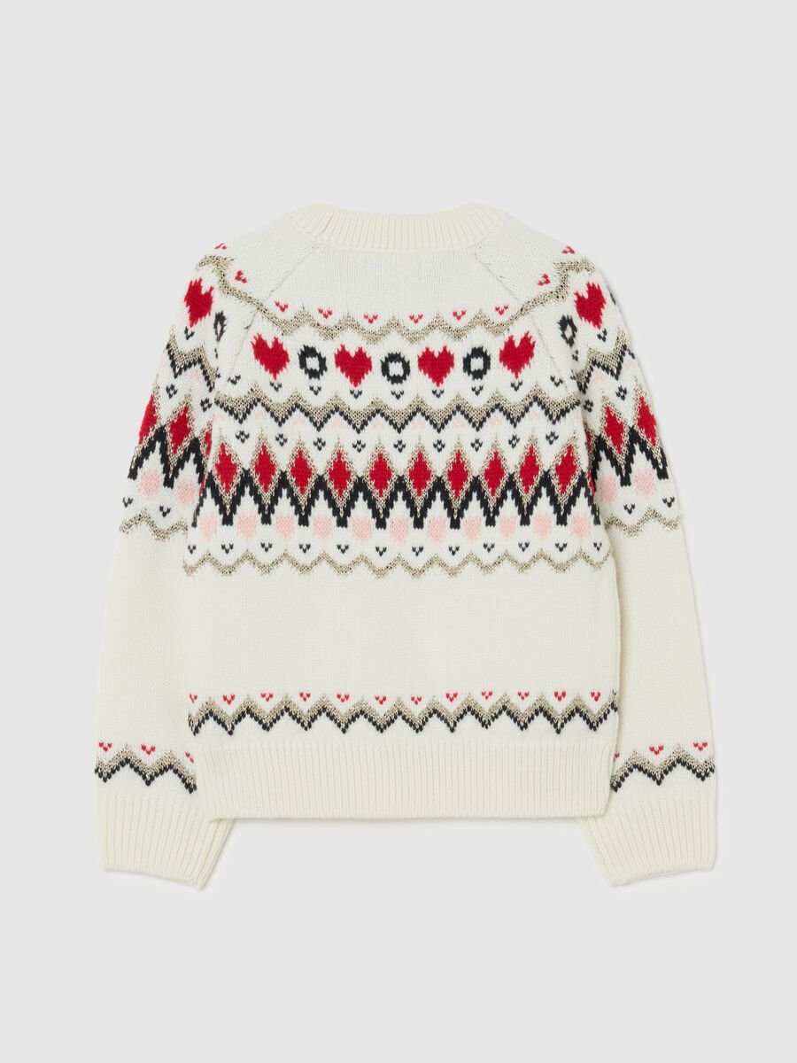 Maglione multicolor da bambina regular fit con motivo jacquard_1