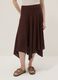 Flowing long brown viscose-linen blend skirt_1