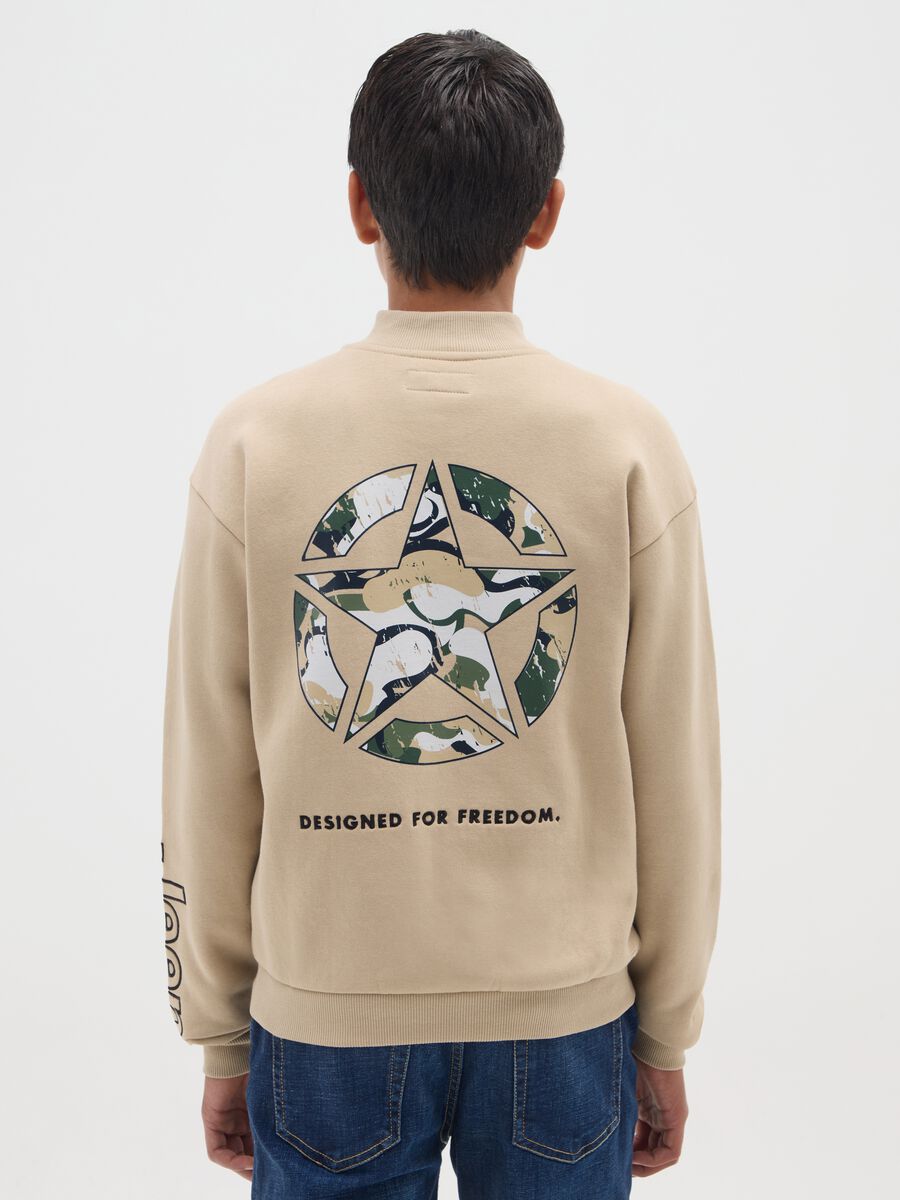 Children's jumper in beige cotton blend regular fit_1