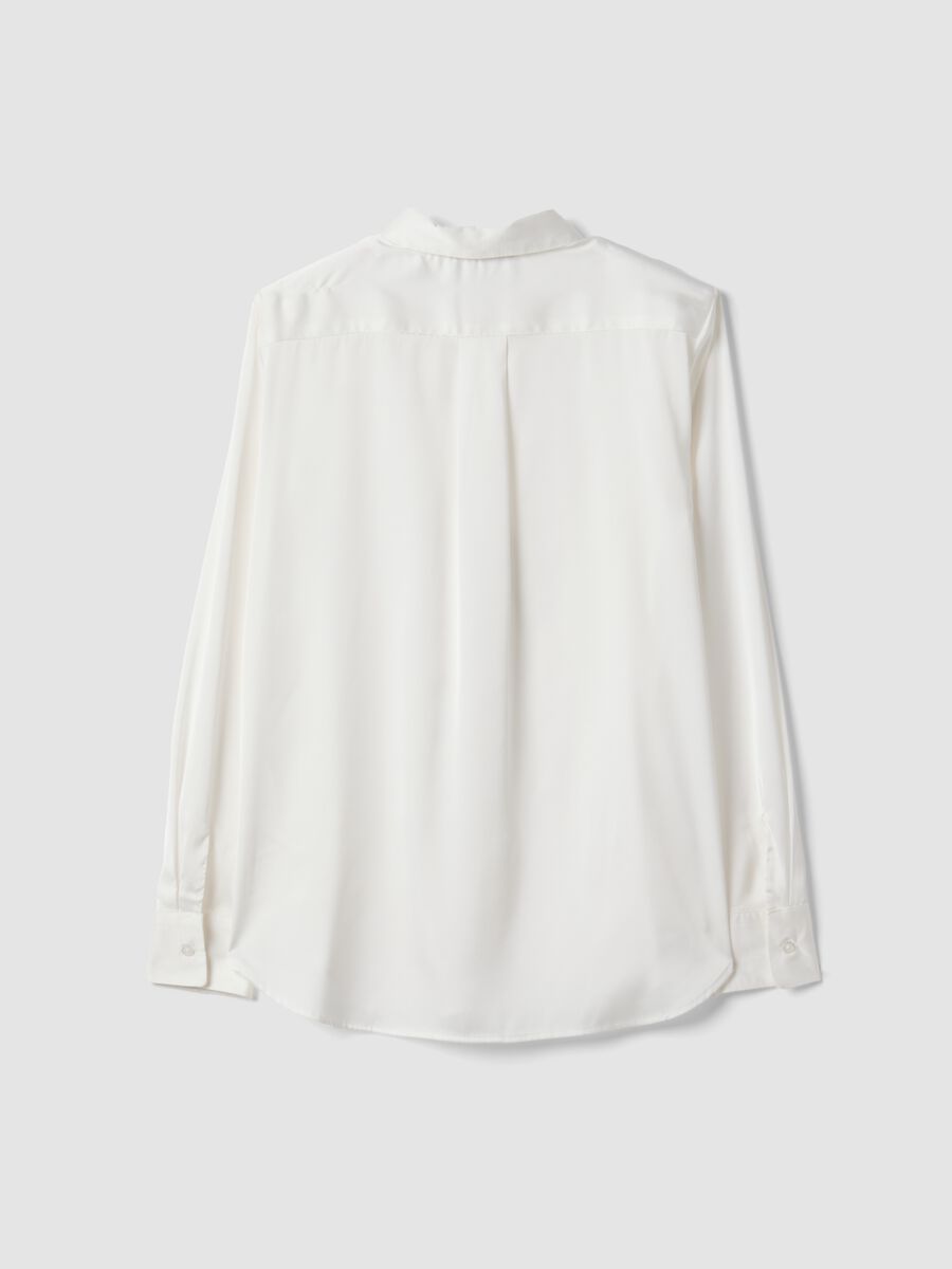 White stretch-fabric shirt with classic collar, regular fit_6