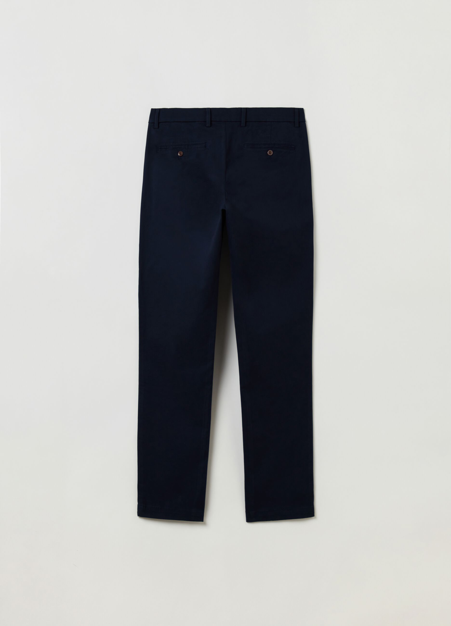 Stretch cotton slim fit trousers