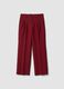 Red wide-leg formal trousers in stretch viscose blend_0