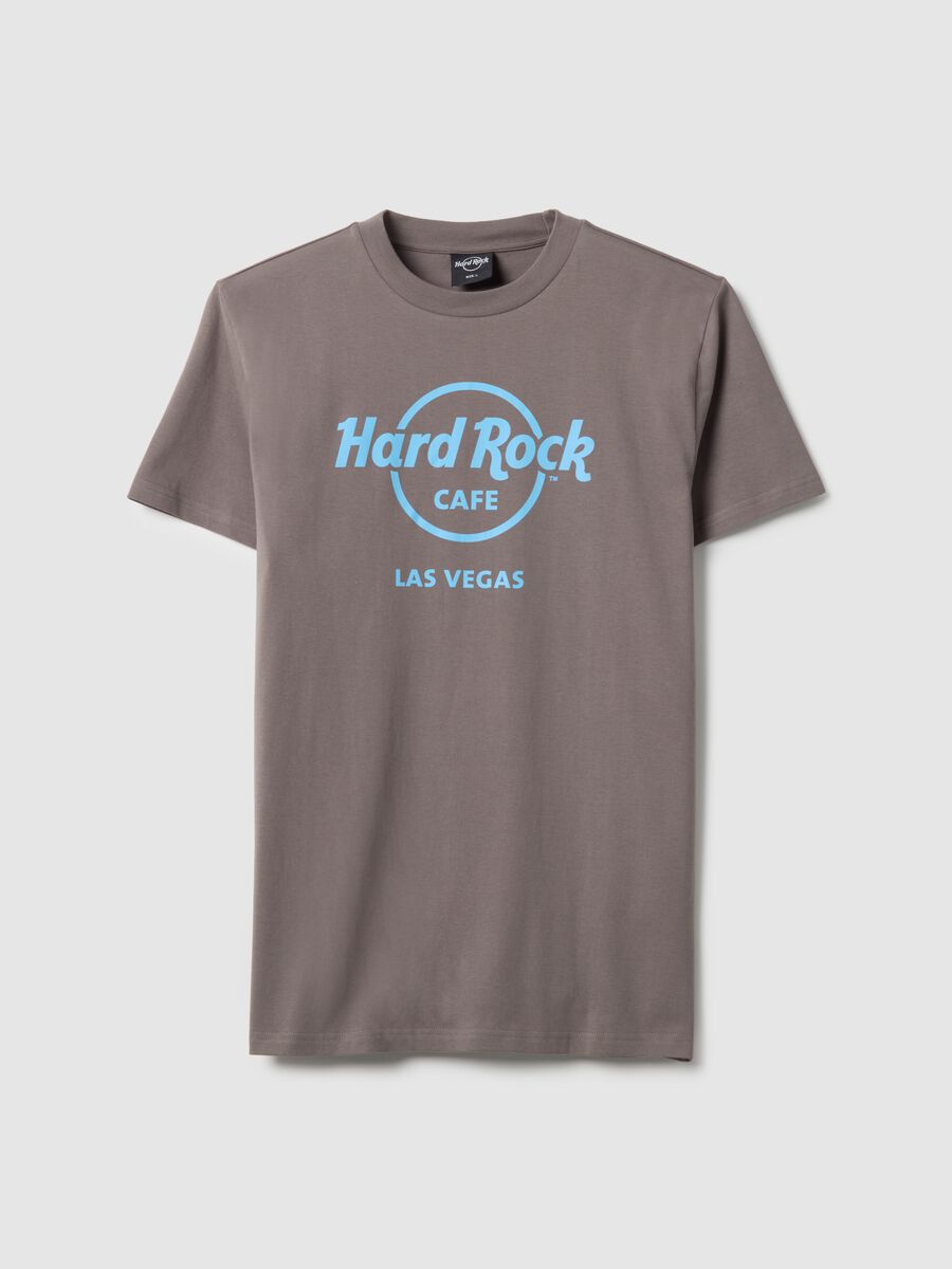 Grey regular fit pure cotton T-shirt with Hard Rock Cafe logo_4