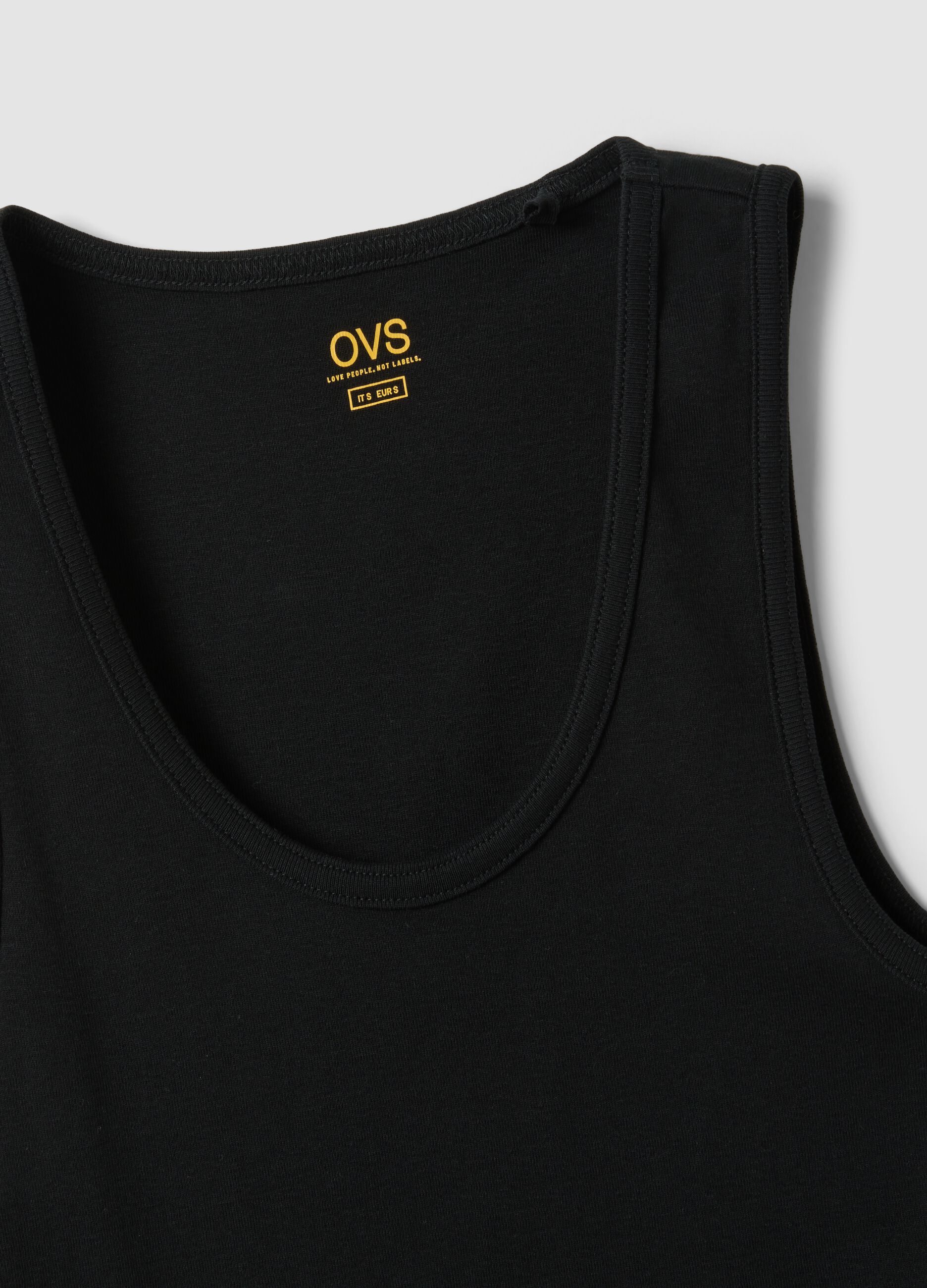 Black pure cotton tank top