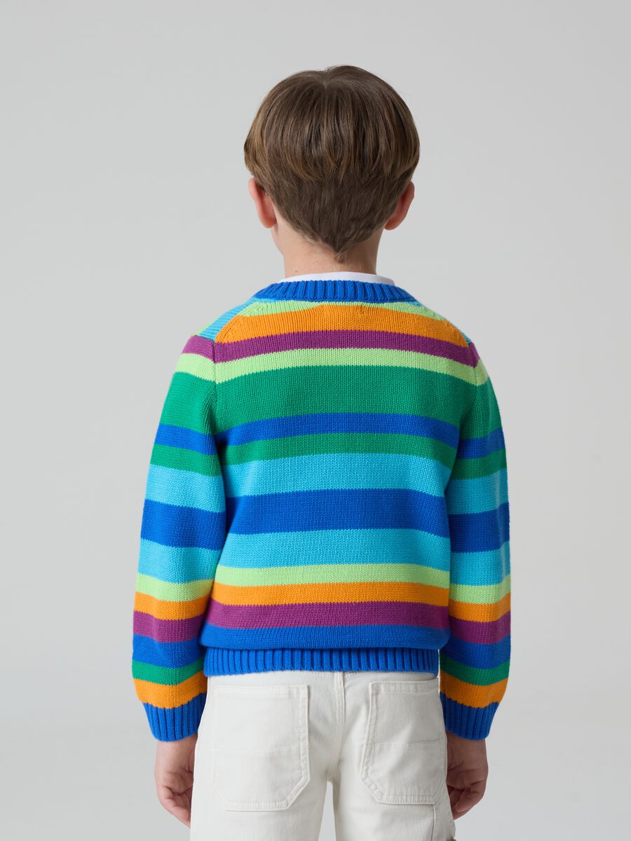 Cotton pullover with striped pattern_2