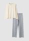 White regular-fit organic cotton checked pyjamas_4