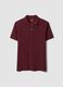Red pure cotton piqu&eacute; polo shirt with classic collar, regular fit_4