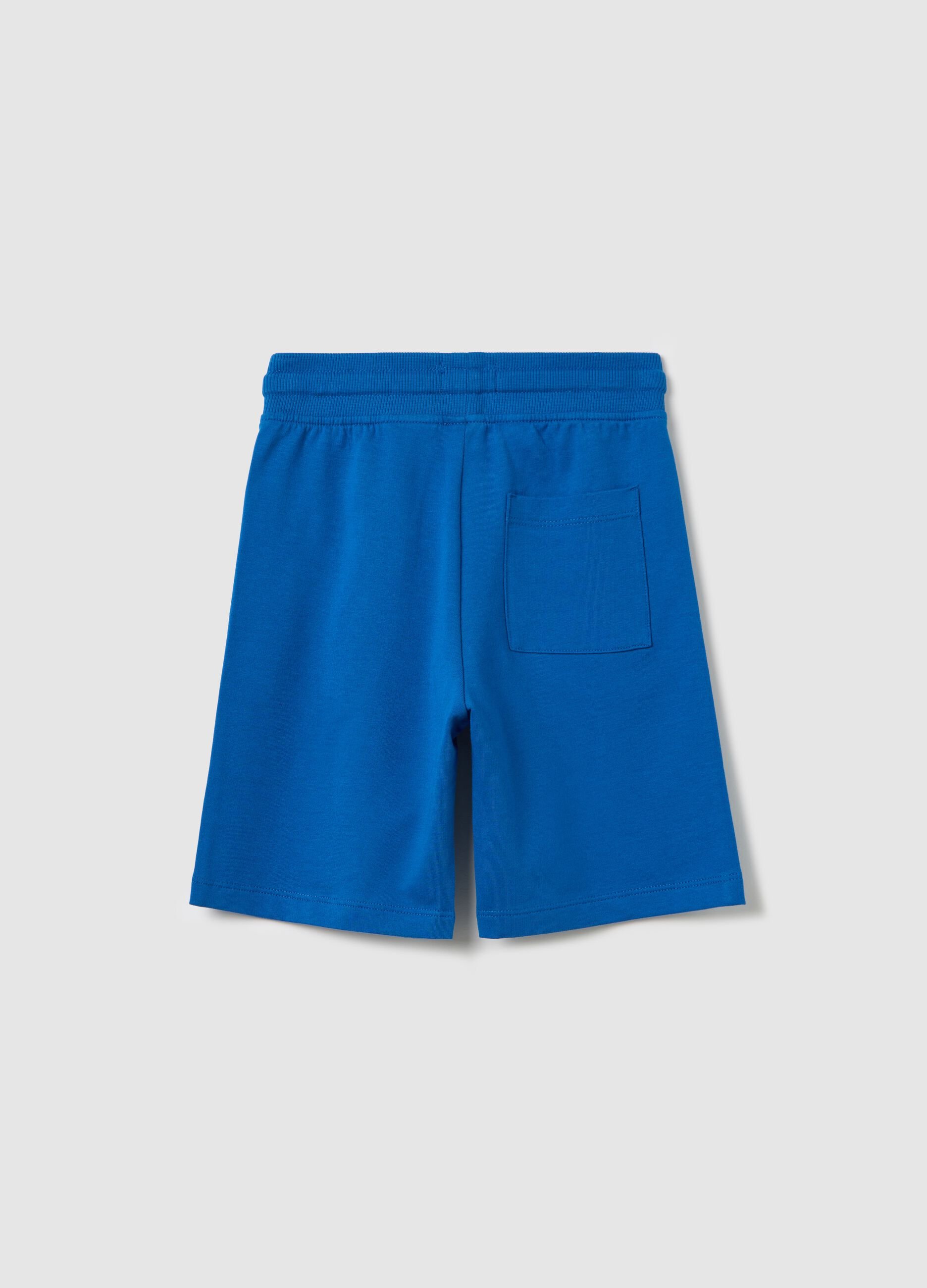 Blue Cotton Sports Shorts