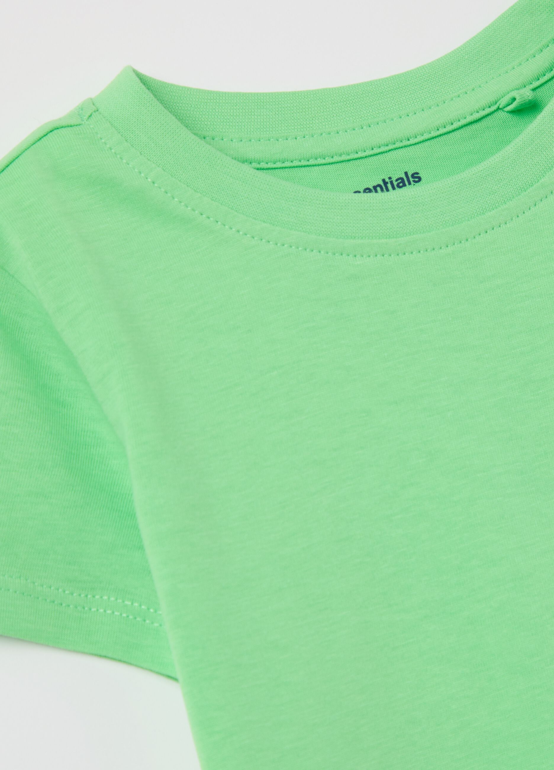 T-shirt da bambina in puro cotone verde regular fit