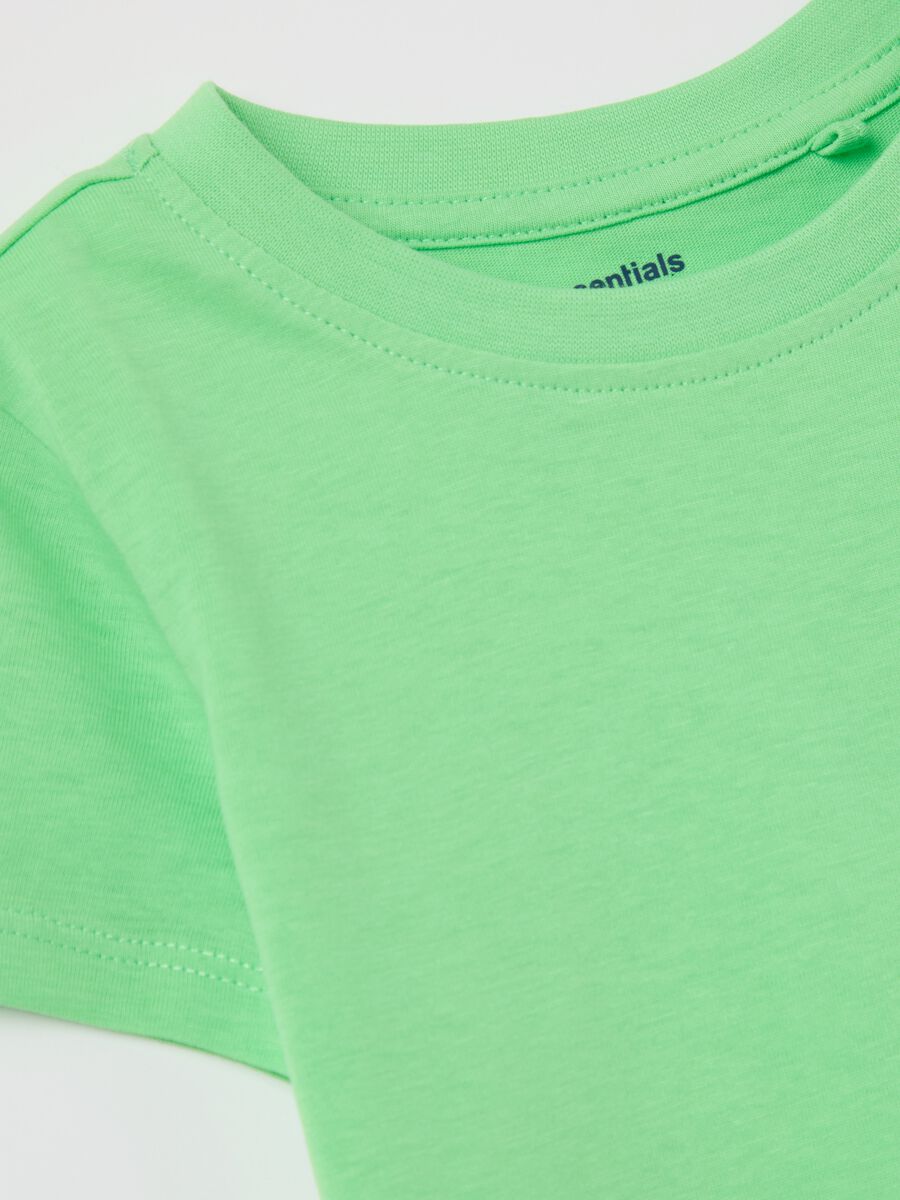 Green cotton t-shirt for girls aged 3-10_2