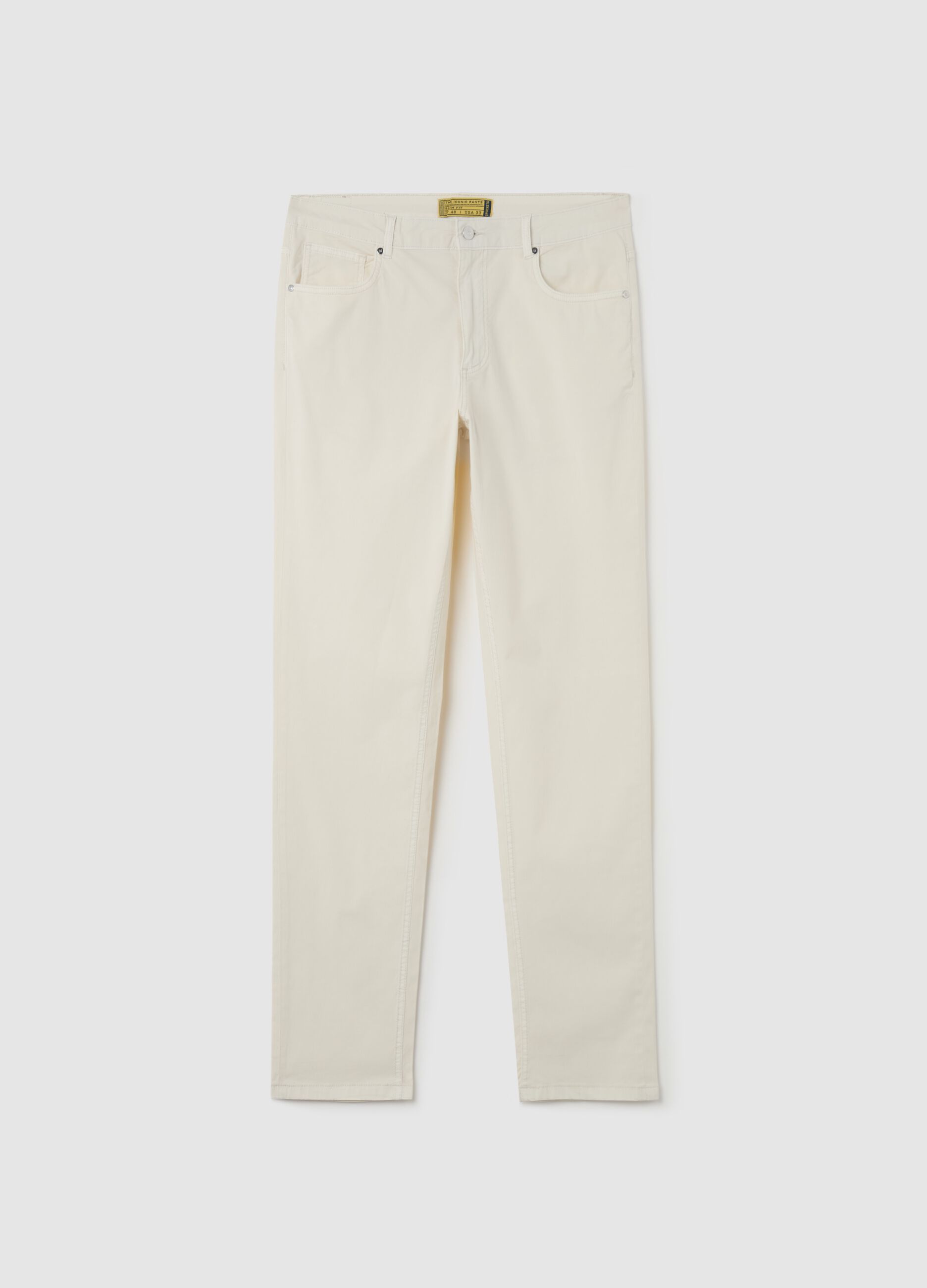 Slim-fit trousers in cotton poplin