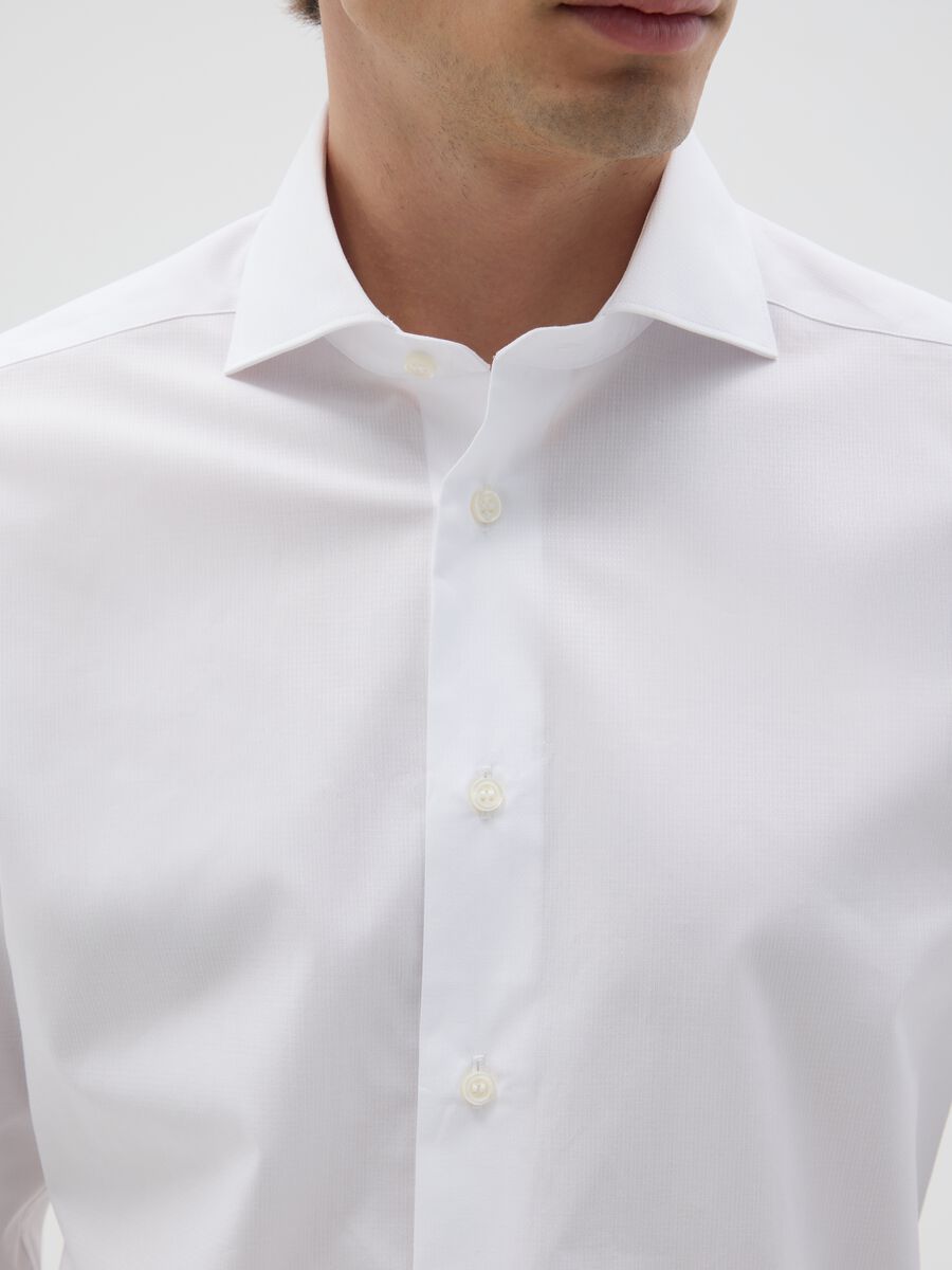 Camicia da uomo in puro cotone bianca slim fit_2
