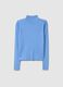 Maglione a collo alto azzurro in maglia a coste_4