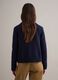 Blue cotton cardigan with polo collar, regular fit_3