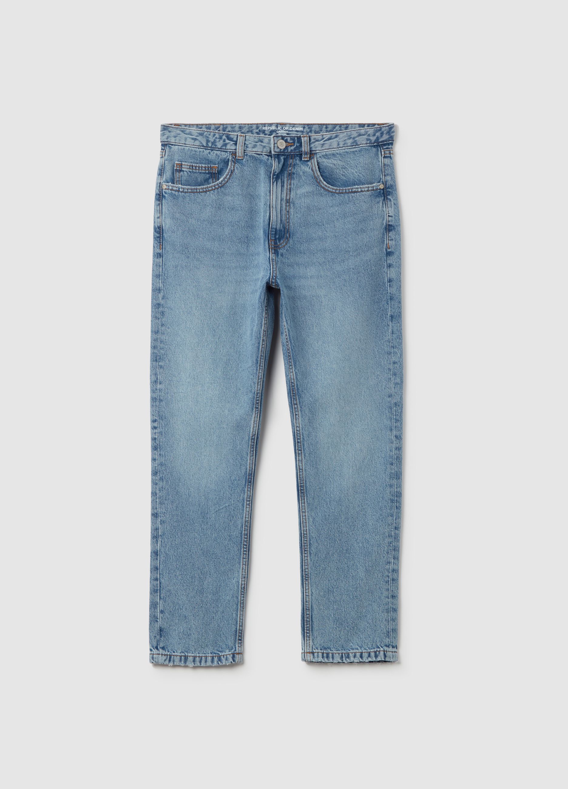 Carrot-fit jeans with fading