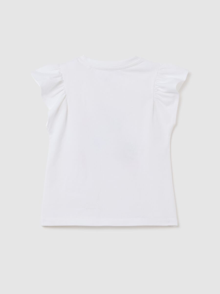 Girls' White Stretch Cotton T-Shirt_1