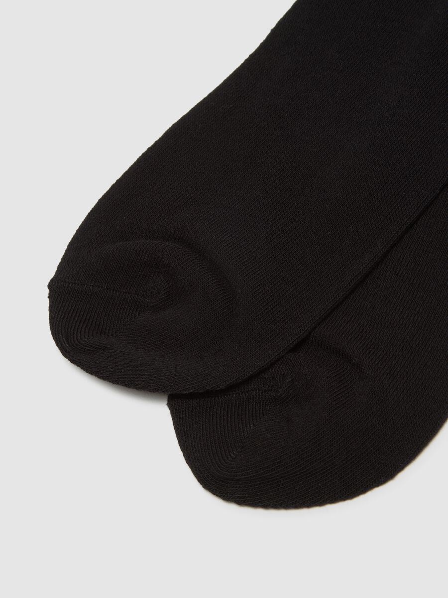 Triple pack of long black cotton blend stretch socks_1