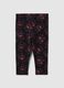 Leggings da bambina in cotone elasticizzato nero_1