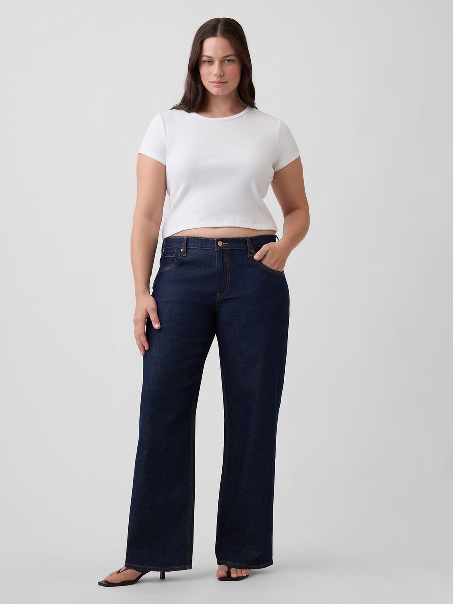 Jeans denim in cotone elasticizzato cinque tasche_4