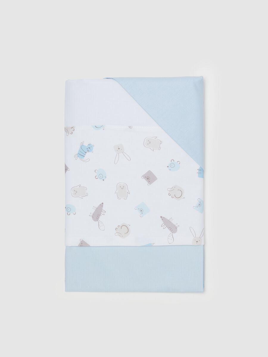 Three-piece cotton crib set with animals print_0