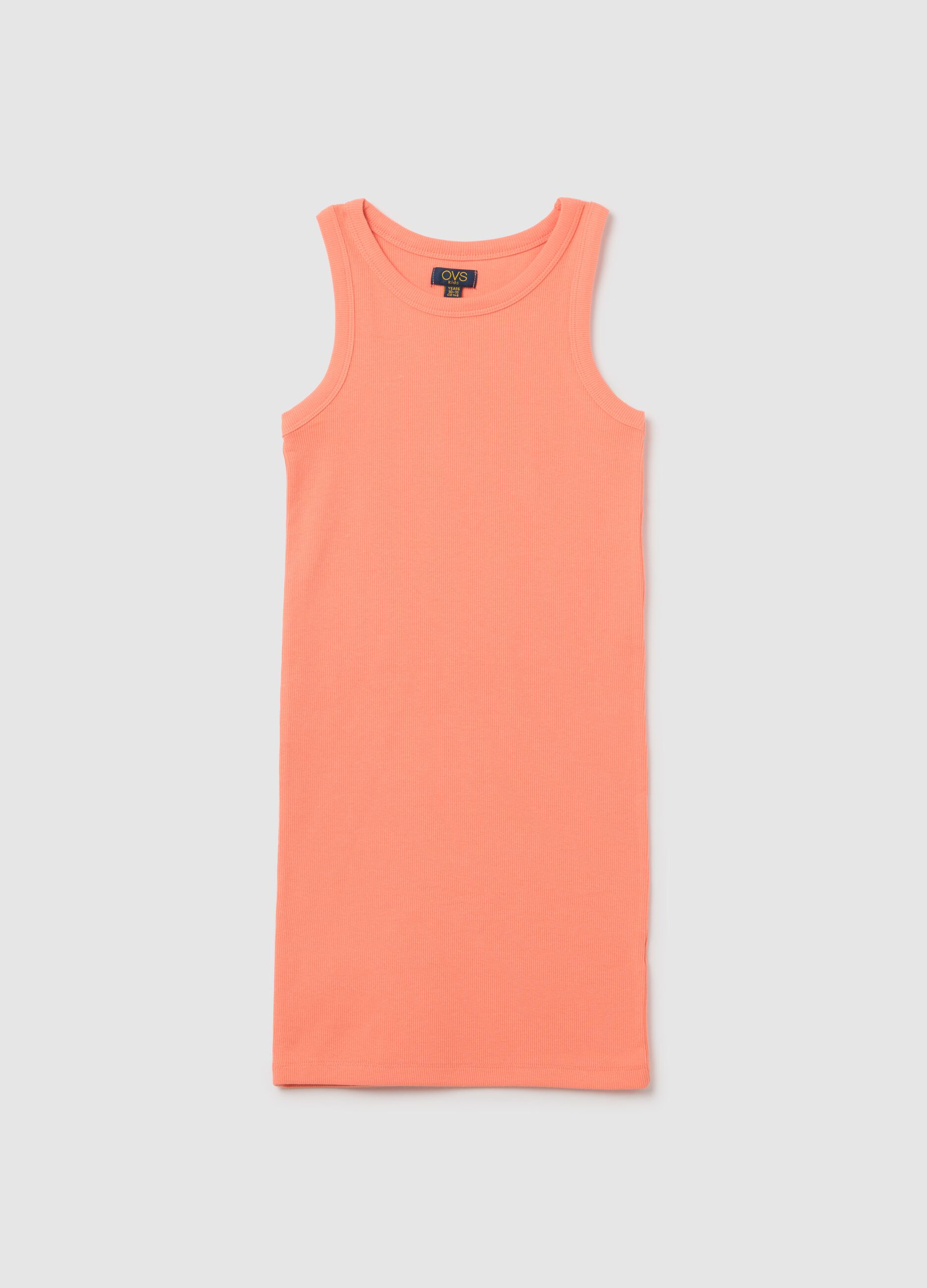 Abito tubino da ragazza in cotone elasticizzato rosa fitted