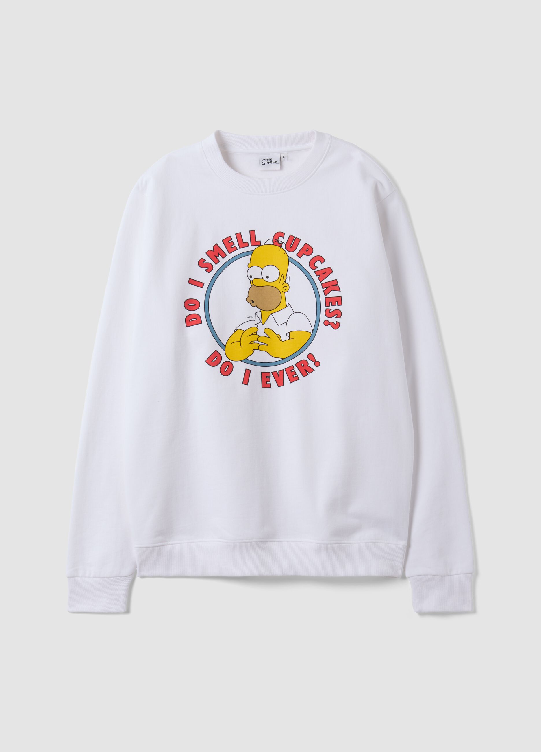 White 100% cotton sweatshirt with Simpsons print