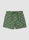 Green striped dinosaur print boys&rsquo; swim shorts_0
