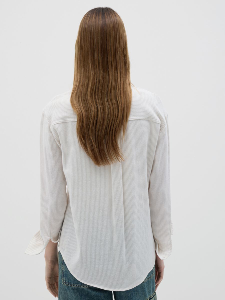 Striped beige shirt in cotton and linen_3