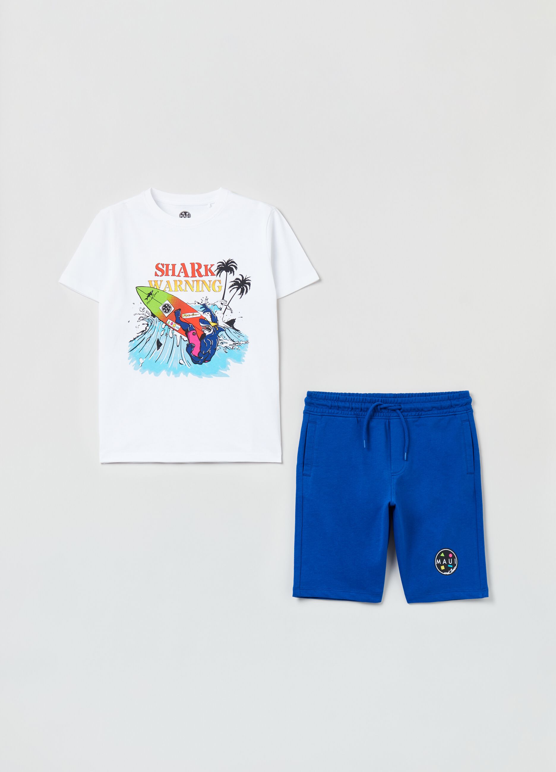 Jogging set con stampa squalo Maui and Sons_0