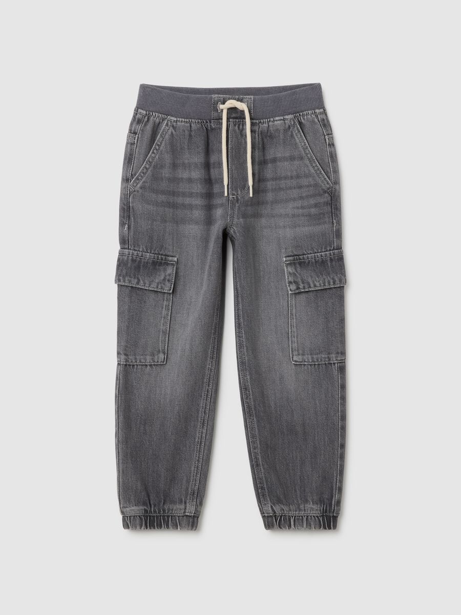 Grey children's cotton blend trousers_0