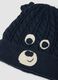 Set blu con cappello e muffole in maglia jacquard_1