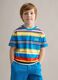 Kids&rsquo; multicolour striped pure cotton T-shirt, oversized fit_0