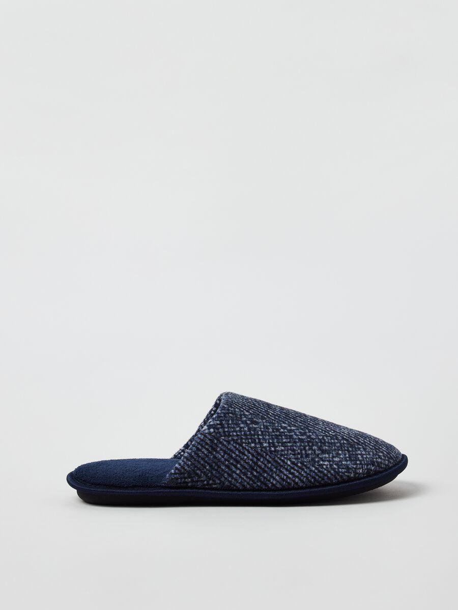 Pantofole in velour effetto mouline_0