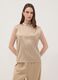 Beige stretch fabric high-neck top_0