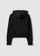 Felpa full zip nera in misto cotone con cappuccio fitted_6