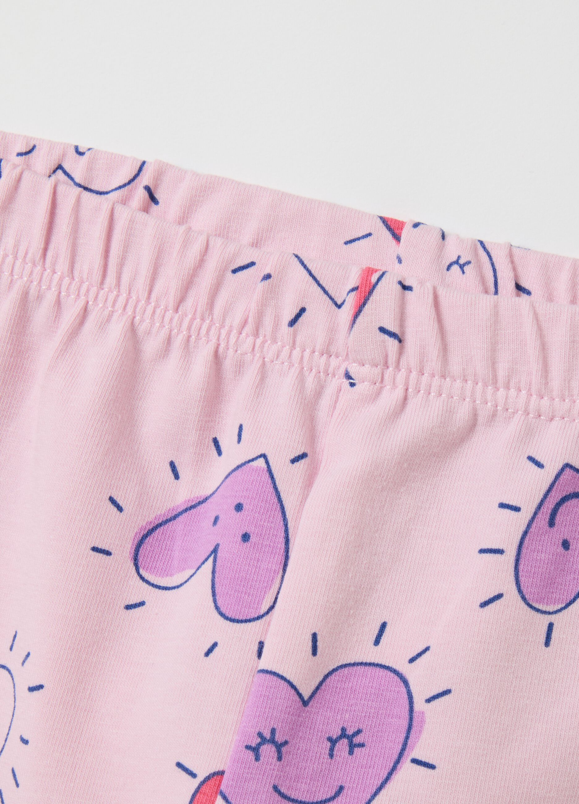 Girls' Pink Stretch Cotton Leggings