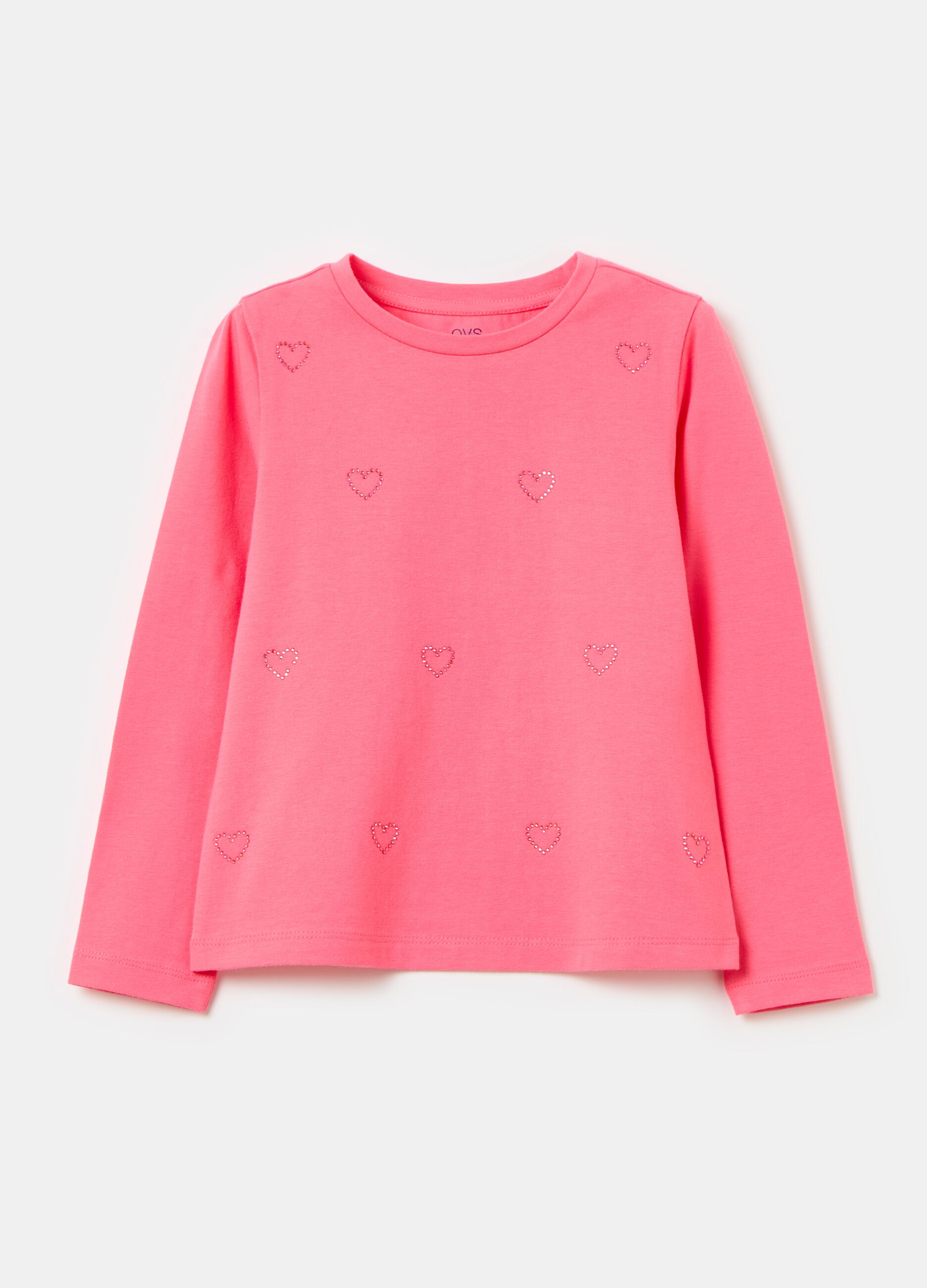 Long-sleeved T-shirt with diamantés