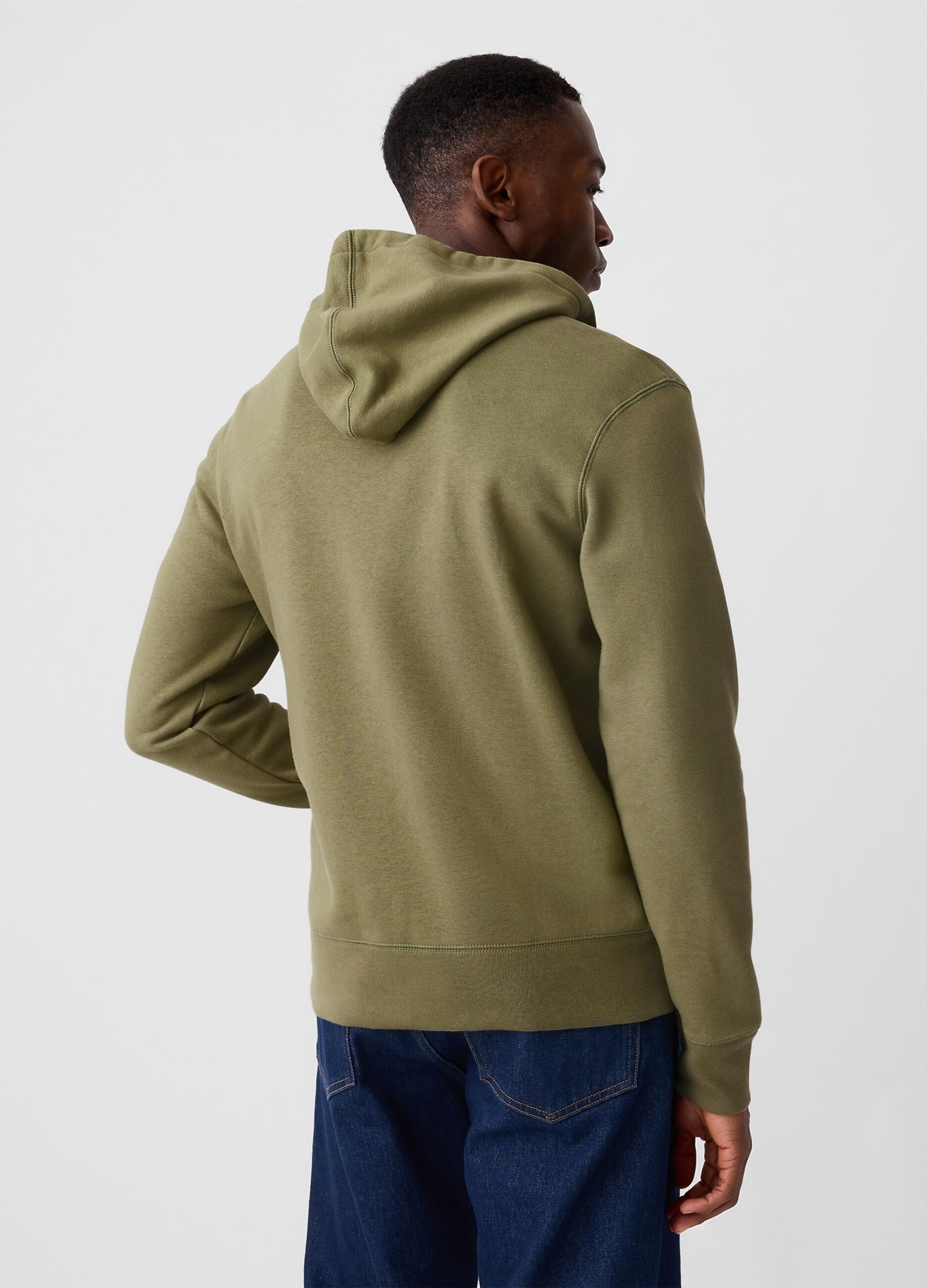 Full-zip con cappuccio e ricamo logo