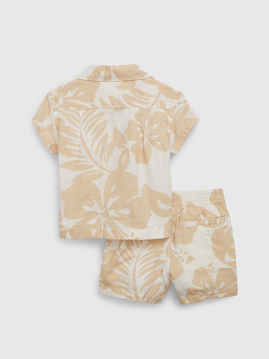 Set camicia e shorts in lino e cotone_1