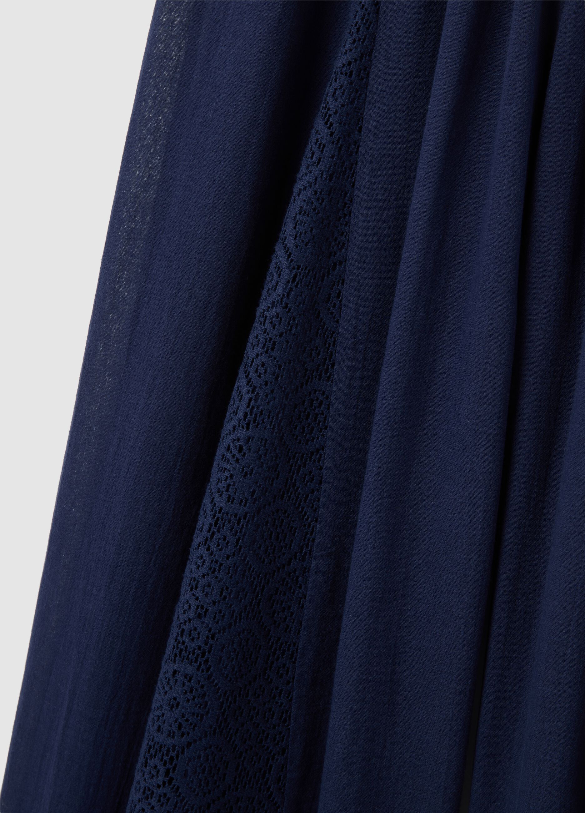 Pantaloni da donna in puro cotone blu larghi